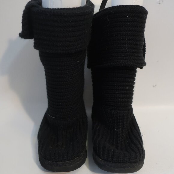 Womens Ugg Black S/N 5819 Knit Cardy Booties 7 - Picture 1 of 9